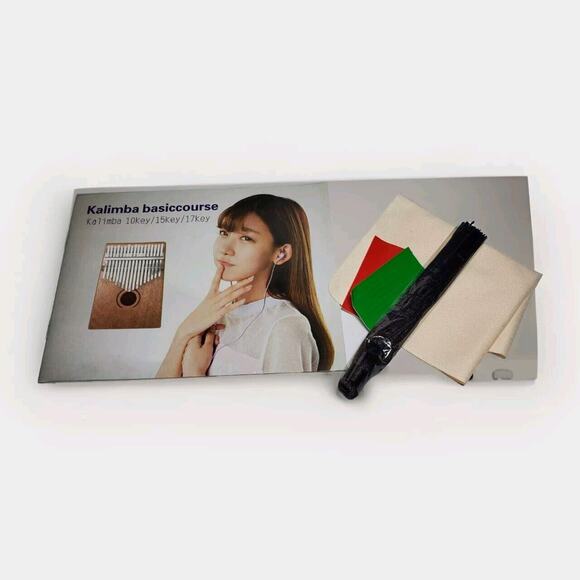 Wood Kalimba 17 Keys Engraved With Notes Cat Shaped Thumb Piano w Case And Book - Picture 7 of 9